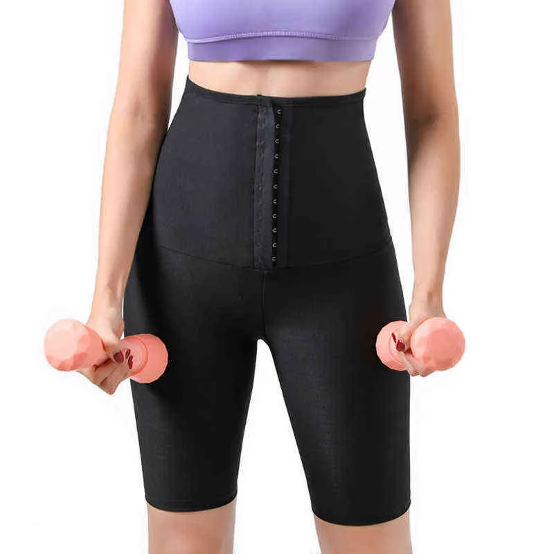 Ter Sauna Pantolon Vücut Şekillendirici Zayıflama Termo Shapewear Şort Bel Eğitmen Karın Kontrol Spor Tayt Egzersiz Takımları 211029