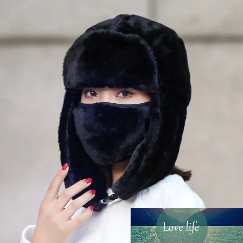 女性のための冬のチャプー爆撃機hemme faux fur rossian hat windproof Solid color ushanka厚い暖かいキャップ
