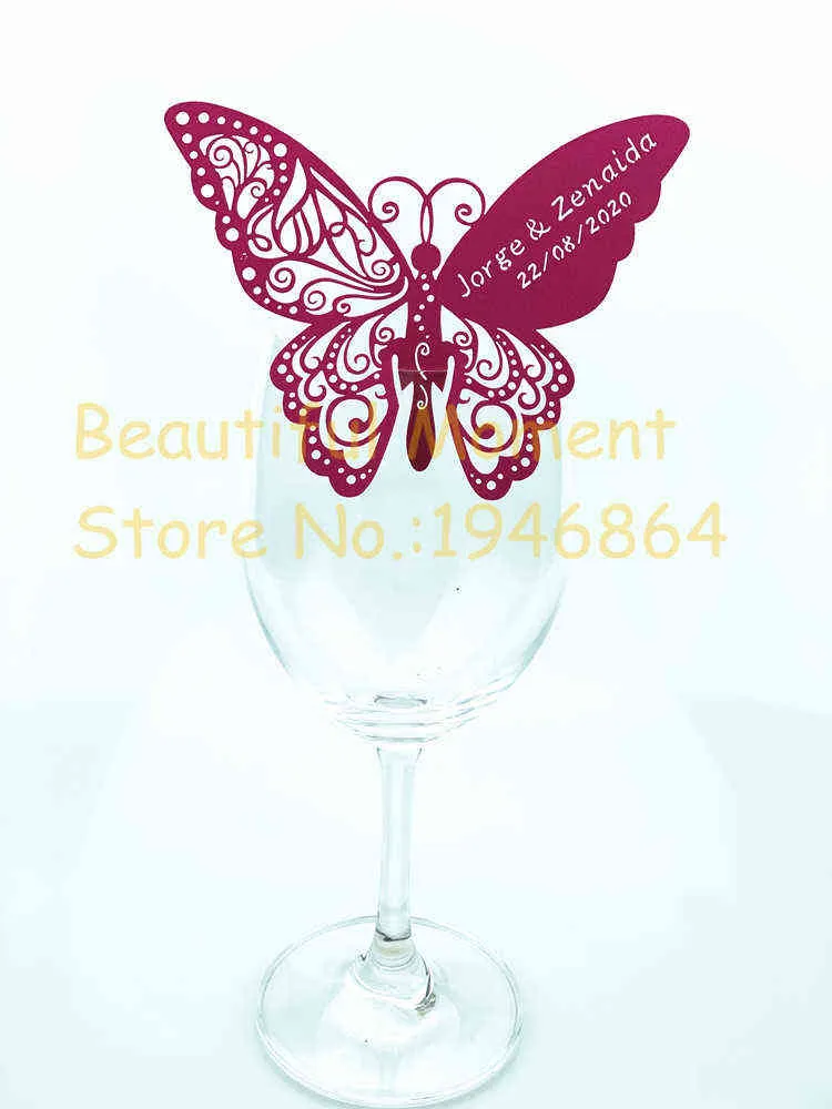 butterfly wine glass cards