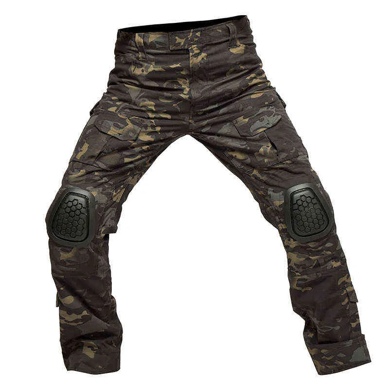 Mege marka męska taktyczna wojskowa kamuflaż Cargo spodnie US Army Paintball Gear spodnie bojowe z ochraniacze na kolana Airsoft odzież H1213