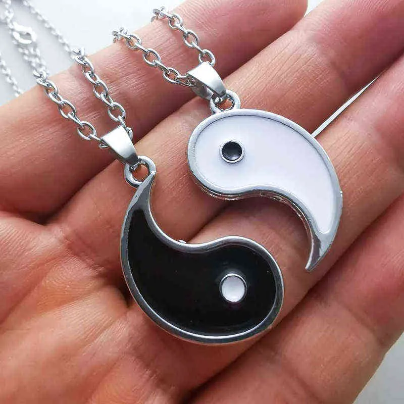 Yin Yang Hanger Ketting Voor Vrouwen Mannen Mode Koppels Bijpassende Choker Beste Vriend Vriendschap Sieraden Gift Kraag Hekserij G1206