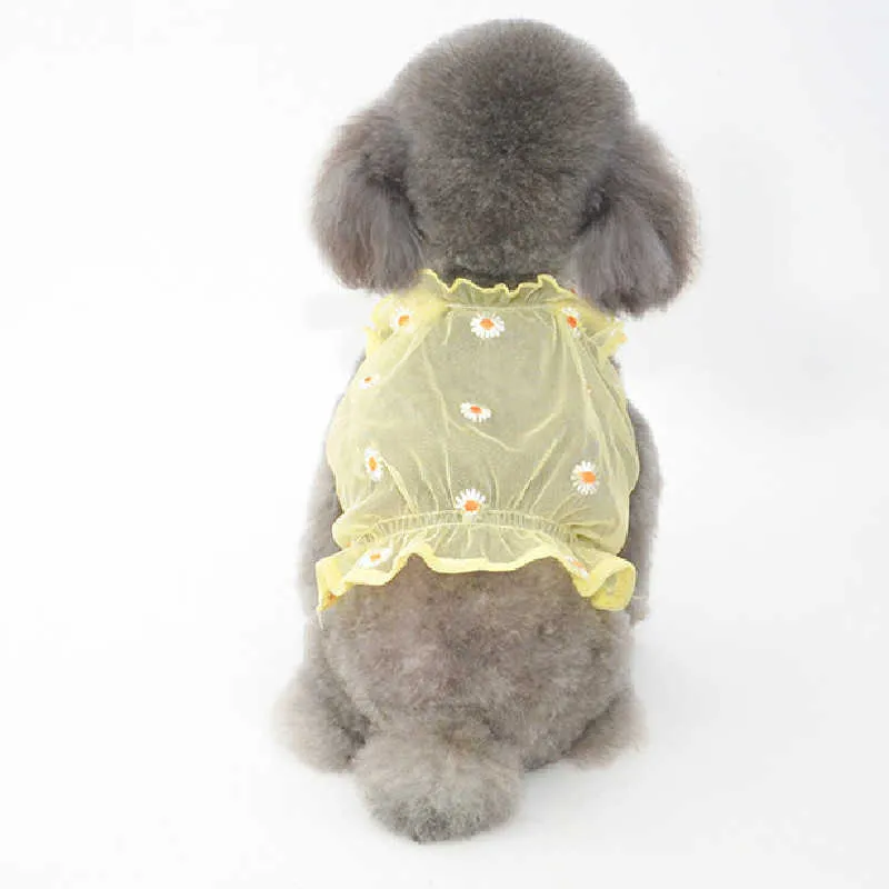 Jupe d'été mignon fleurs chat chien vêtements robe Chihuahua poméranie Yorkshire caniche Bichon Schnauzer vêtements Costumes