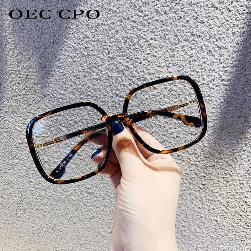 Oversized Vierkante Bril Damesmode Clear Lens Frames Retro Plastic Optische Brillen Frame Lady O884 Sunglasses245w