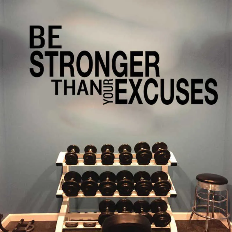Be Stronger Than Your Excuses Quote Wall Sticker Gym Classroom Motivational Inspirational Quote Wall Decal Fitness Crossfit (2)