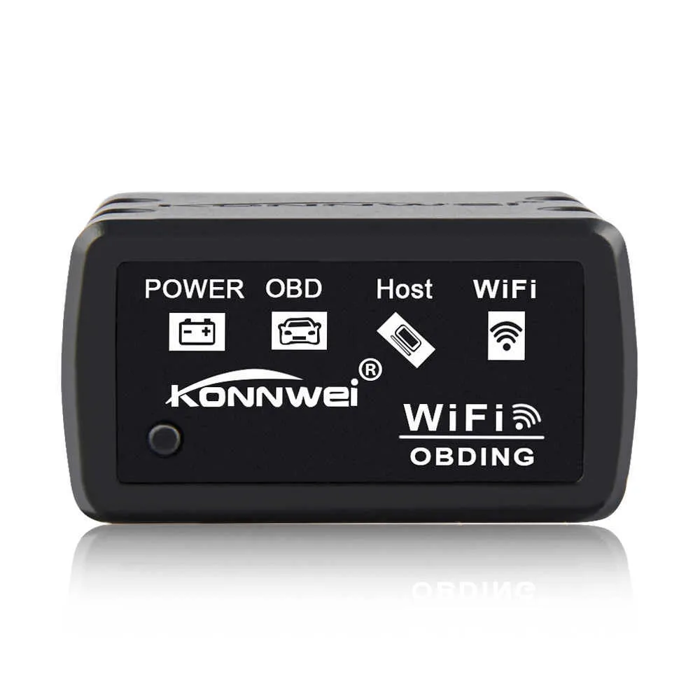 Konnewei Diagnostiska verktyg Elm327 WiFi v1.5 pic25k80 kw902 Bilskanner Elm 327 WiFi Support iOS för iPhone och Android PC EML327 FULL OBD2 Protocol