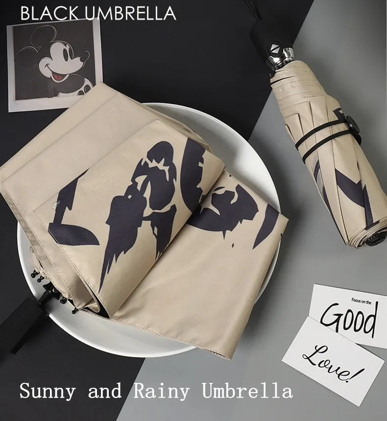 Paraguas de lluvia para hombre y mujer, diseño divertido de gato de dibujos animados, paraguas soleados, tres paraguas plegables para niños y niñas con personalidad