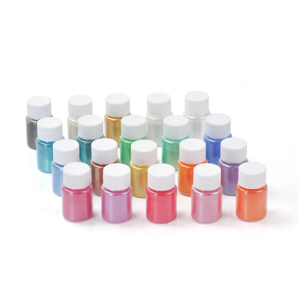 Biute 20 Cores Mica Glitter Escultura Pó Pigmento Kit Organizado com Pearlescent Luster Soap Fazendo / Bomba de Banho