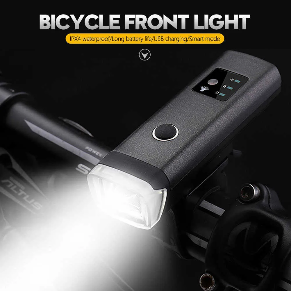 Smart Induction Fiets Front Light Set USB Oplaadbare Achterlicht LED Koplamp Bike Lamp Fietsen Zaklamp voor fiets
