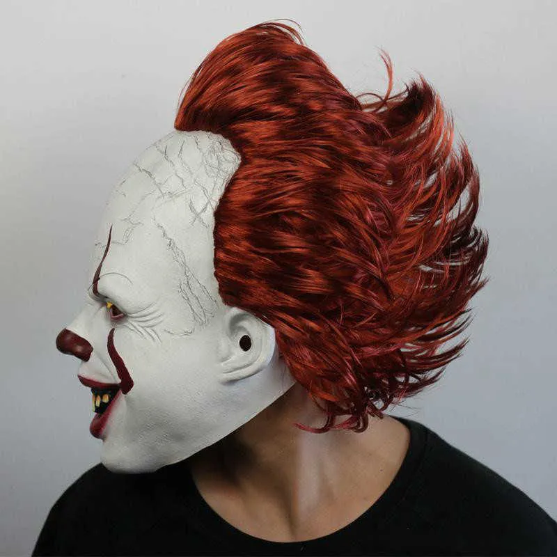 Movie s It 2 Cosplay Pennywise Clown Joker Maschera Tim Curry Maschera Cosplay Puntelli feste di Halloween Maschera LED Maschere in maschera intera f234K