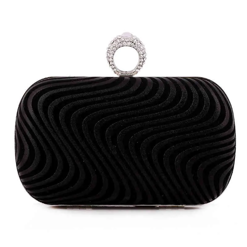 Evening Bags Sacs Main Rays Imprims Pour Femmes Avec Bague En Mtal Et Diamants De Soire La Mode Nouvelle Collection 220314