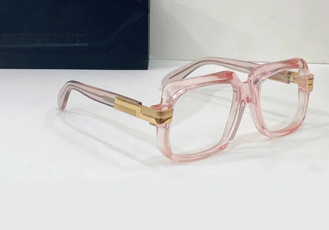 Vintage 607 glasögonram för män blå kristall full fälg optisk ram klar lins fyrkantiga solglasögon ramar mens glasögon med box273j