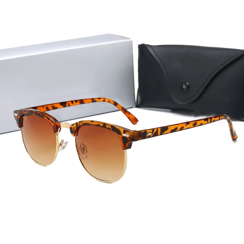 Trend mody Półkroci mężczyźni Kobiety Ray Okulary przeciwsłoneczne Retro Drive Uv400 Słońce okulary PC stop alloy luksusowe zakaz marki metal fra296i