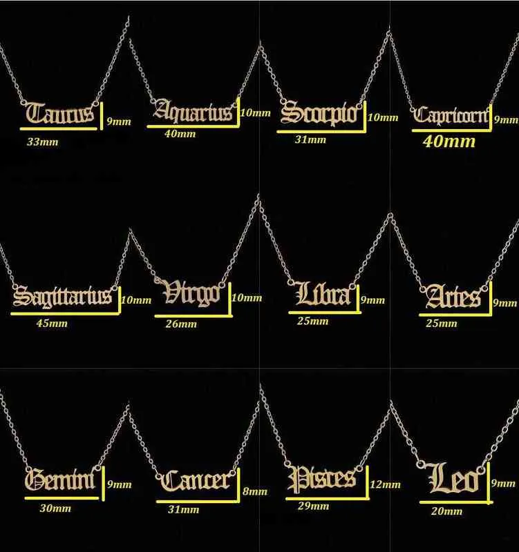 Colar Constelação Escorpião Leão Capricórnio Aquário Colar Signo Zodíaco Libra Touro Virgem Gêmeos Peixes Áries Câncer Y1208