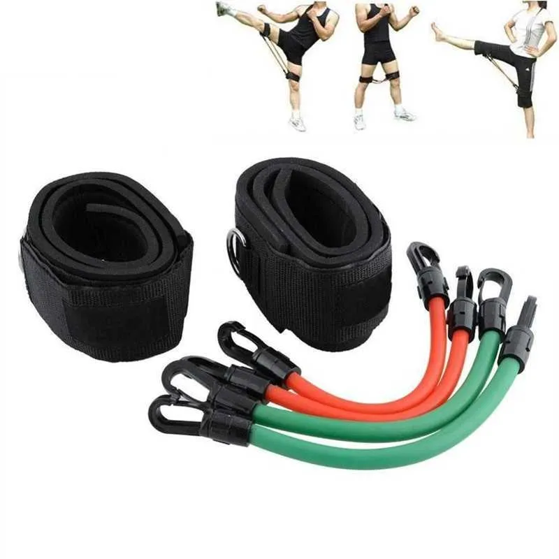 6 Teile/satz Bein Oberschenkel Latex Widerstand Band Gym Yoga Übung Starke Rohr Ankle Straps Pilates Workout Fitness Werkzeuge H1026