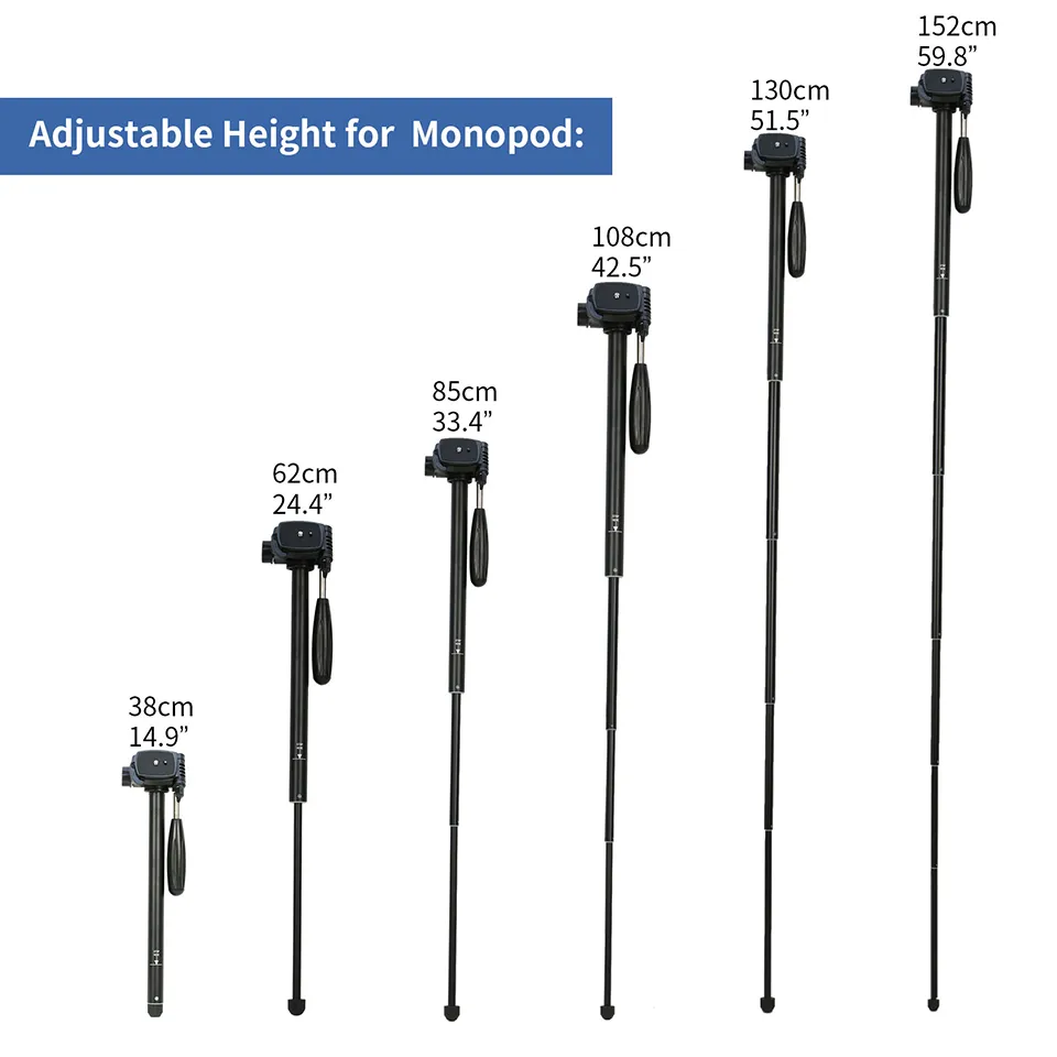 Walkingway Q222 Portable Camera Tripod Stand Aluminum Travel Tripode Monopod for Pography Video Digital SLR DSLR Camera 2103178085926