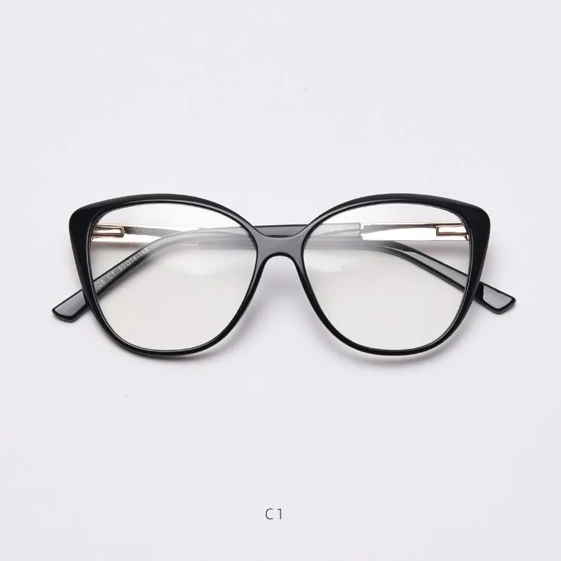 Lunettes de lecture pour femmes anti-lumière bleue dames surdimensionnées rondes noires marque designer ordinateur presbytie lunettes cadre 1 6 S303p