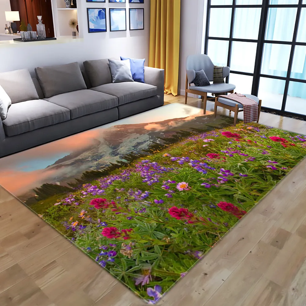 2021 3D blommor trycker matta barnmatta barn rum lekplats mattor hall golvmatta heminredning stora mattor för vardagsrum8472389