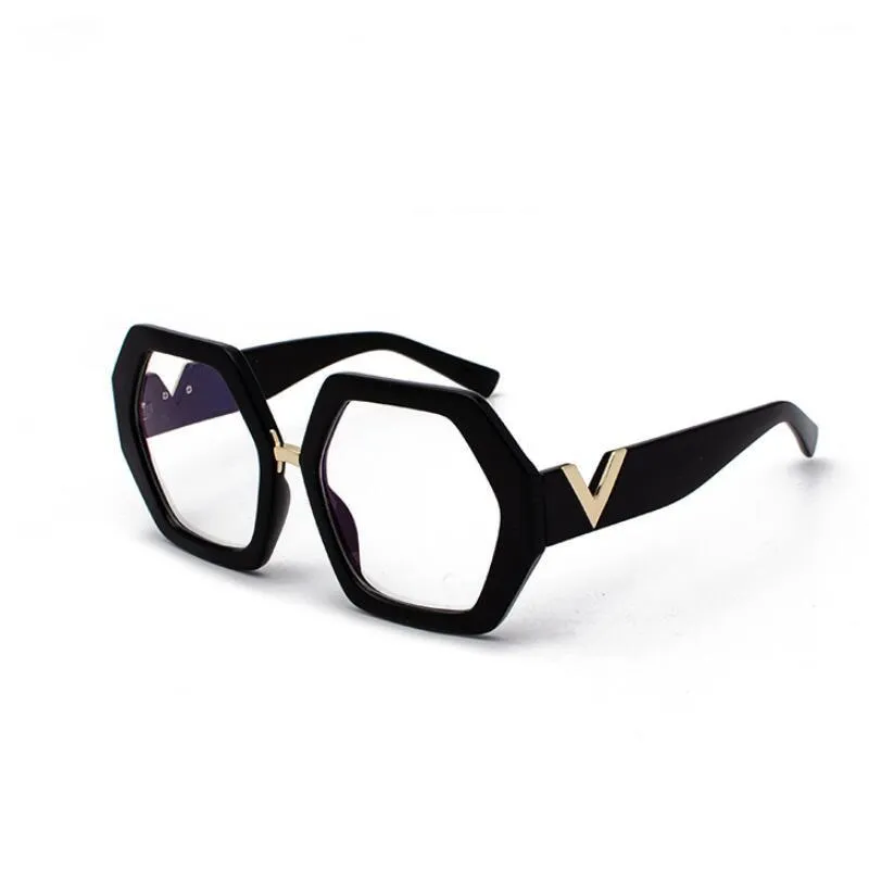 Sonnenbrille Polygonale Rahmen monochrom schwarze Linsen Männer Frauen Retro Sonnenbrille Hexagon Sell168s