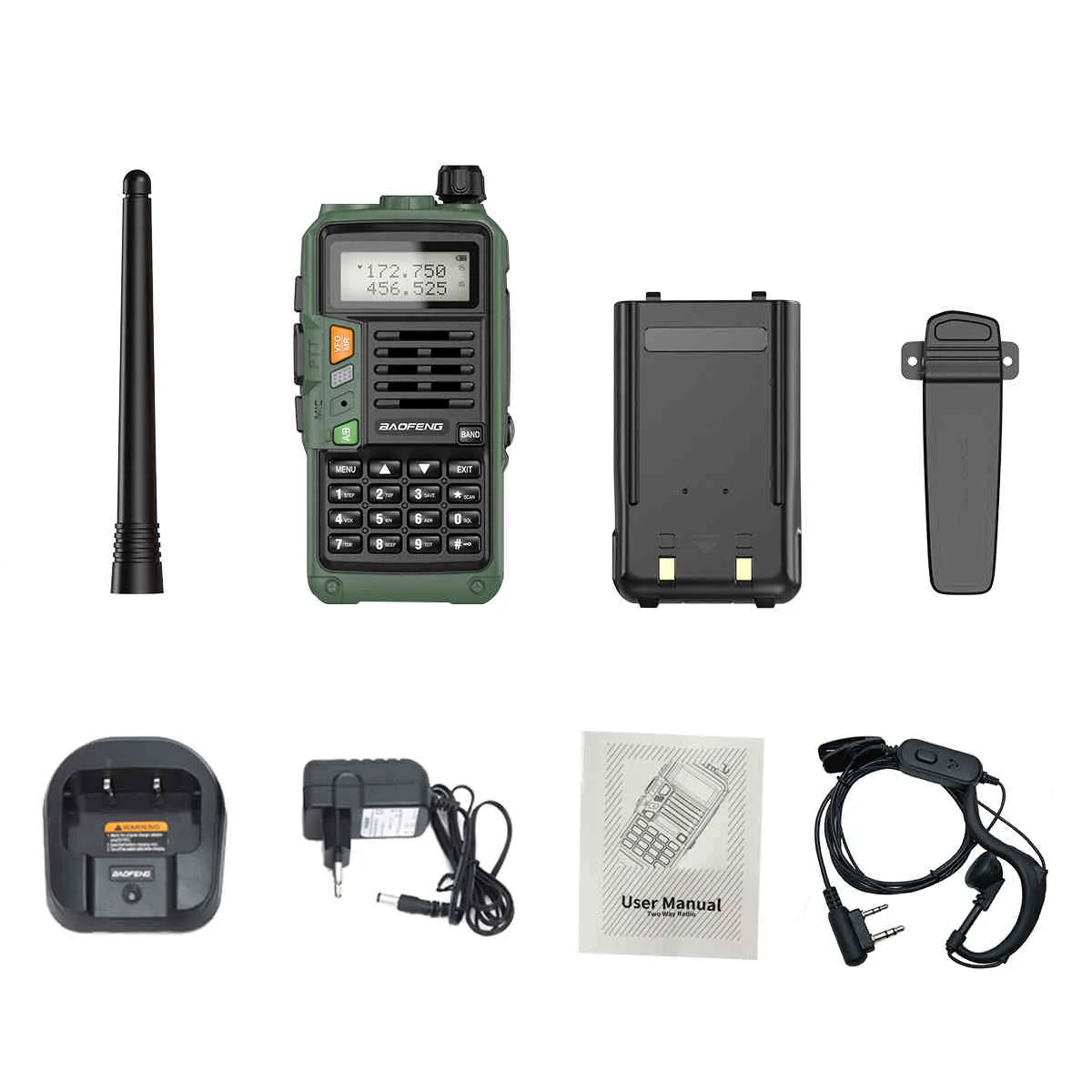 Zielony BAOFENG UV-S9 Plus 10W potężny ręczny nadajnik-odbiornik 50KM z dwuzakresowym radiotelefonem UHF VHF krótkofalówka UV-5R