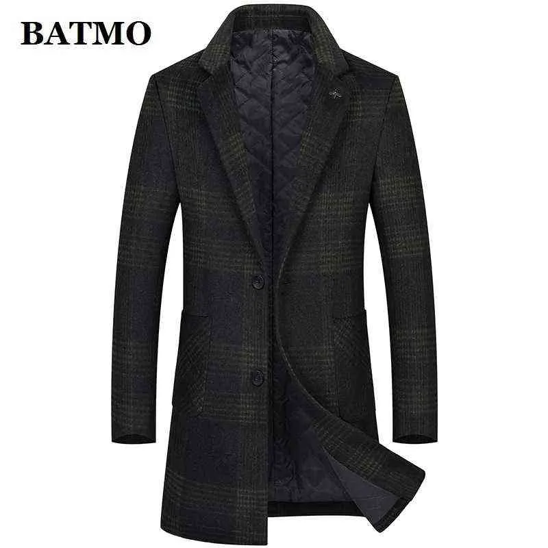 Batmo Aankomst Herfstwinter Wol Trench Coat Mannen, Heren Plaid Wol Jas, Plus-Size M-5XL 2975 211119