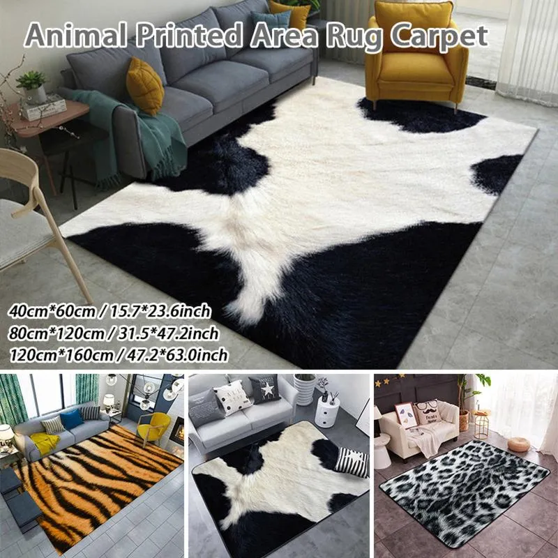 카펫 창조적 인 3D 레오파드 소 타이거 인쇄 카펫 슈퍼 소프트 소프트 비 슬립 침실 거실 지역 깔개 집 장식 매트 Fur272y