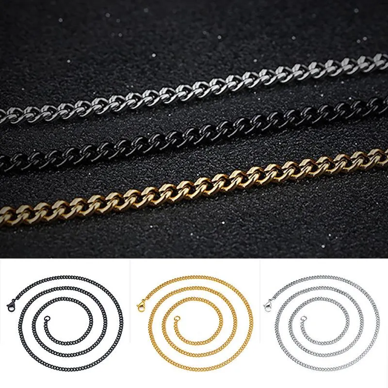 Goud zwart zilveren kleur paardenwhip metalen kettingen ketting vrouwen mannen kreeft gesp choker zonder hangende sieraden diy accessoires254m