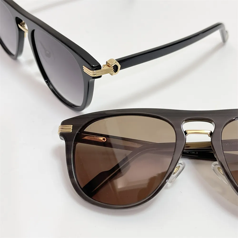 Роскошные дизайнерские солнцезащитные очки для мужчин женские бренды винтажные плоские бокалы квадратная форма двойной мост солнцезащитные очки модные очки 02002733