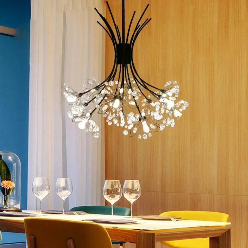 Lustre de fleur de pissenlit créatif moderne LED salon restaurant magasin de vêtements décoration de la maison lampe de bouquet 19 têtes Chande294o