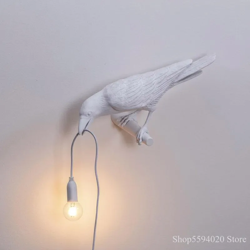 Lampada da parete uccello italiano in resina animale nordico soggiorno arredamento casa lampadaWall241U