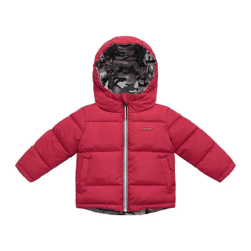 Meninas bebê jaquetas de algodão com capuz impermeável crianças casacos inverno meninos casaco quente criança menino zíper Outerwear 211027