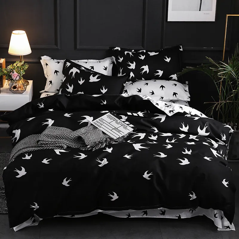 Luxury Leopard Swallow Ytterligare Geometrisk Duvet Cover 240x220 Sängkläder Quilt Cover Set 150 sängkläder 200x200 Nej Lakan