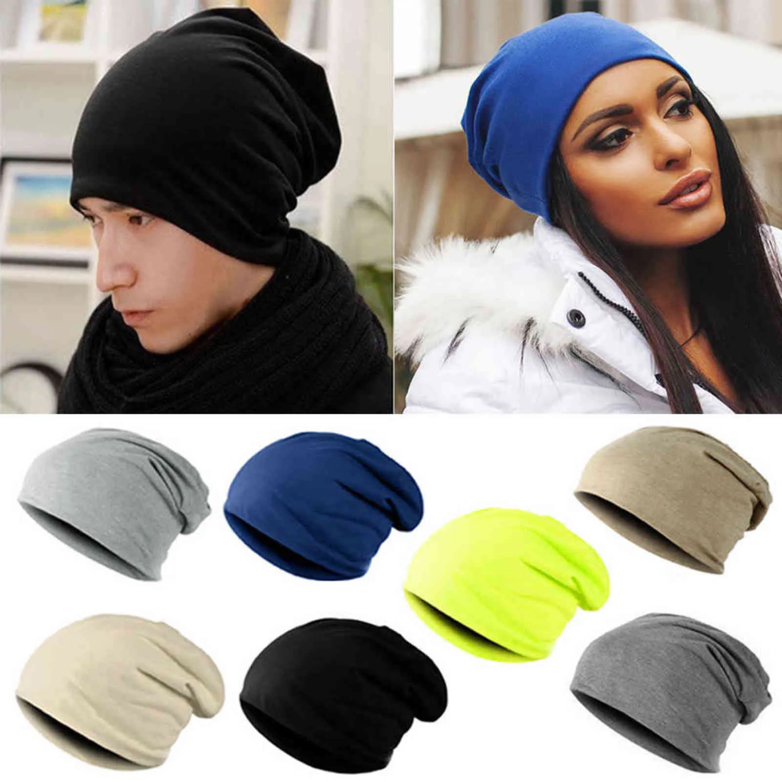 Mulheres unissex homens malha fina crochê slouch chapéu tampa beanie oversize 2020 y21111