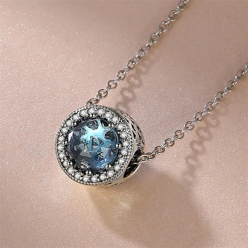 Collier pendentif en argent sterling 100% original 925 avec perles bleue Panm Pendentifs Pendentifs Fine Bijoux XDZ067