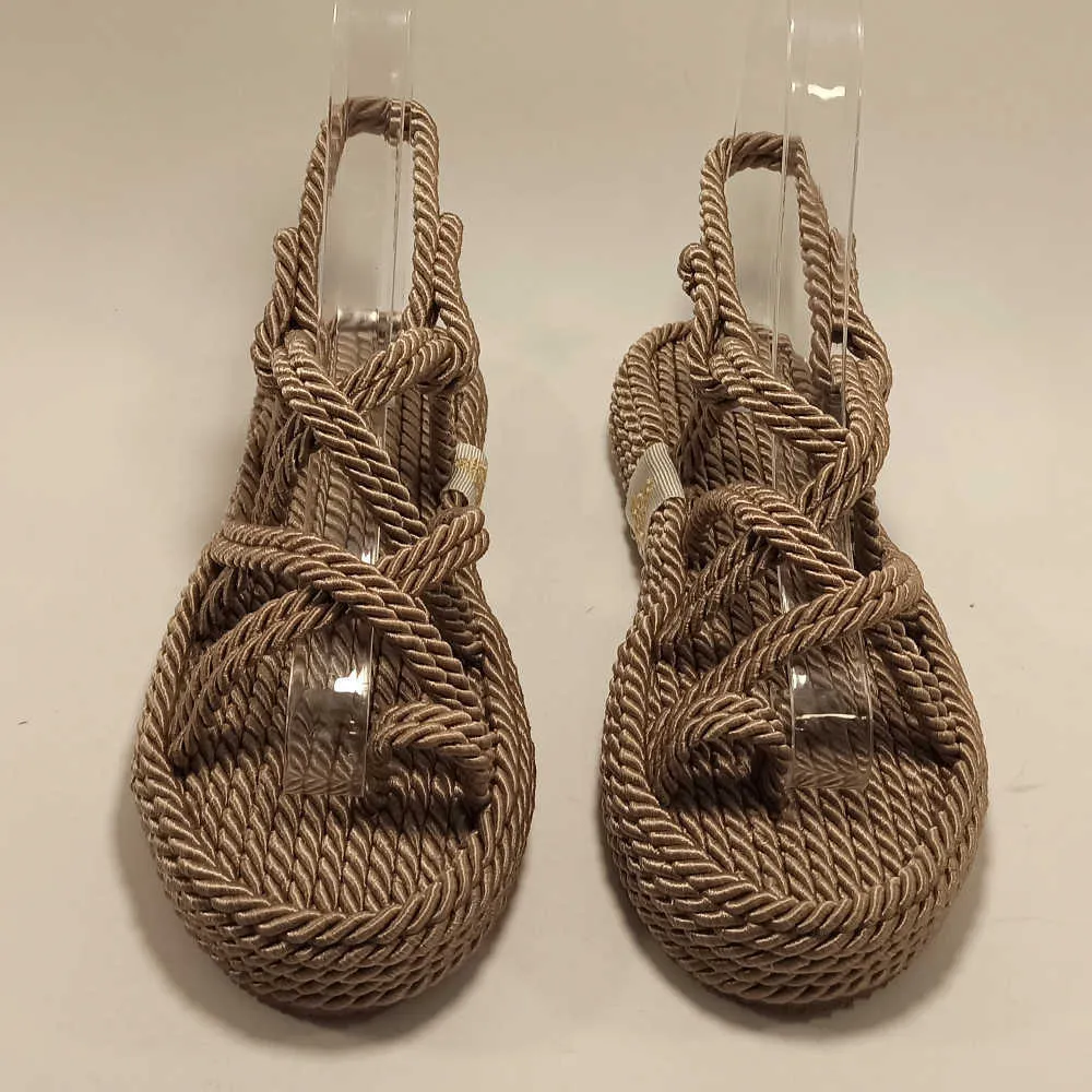 Women Milky Brown Hemp Rope Sandals Spring Summer Slippers NewFashion Comfy Gladiator Slip On Open Toe Beach Casual Female Shoes Y0608