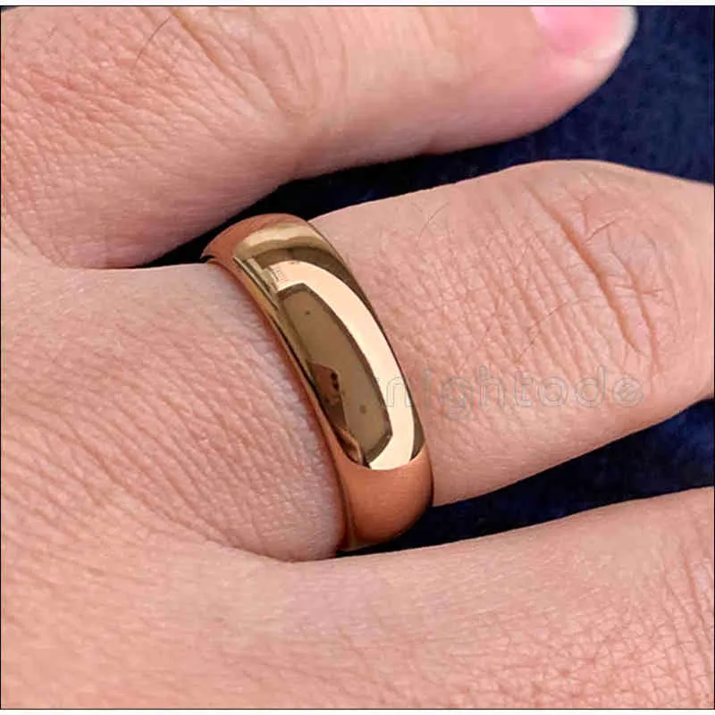 Классическое розовое золотое вольфрамовое обручальное кольцо для женщин мужчины карбид взаимодействие группа купола полированная отделка 8 мм 6 мм 2111217