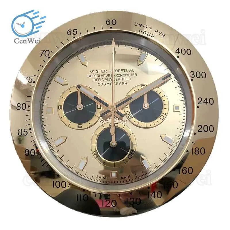Luksusowy projektant zegarów ściennych Zegarki Metal Art Duży metalowy tani zegar ścienny GMT Zielony zegar ścienny X0726