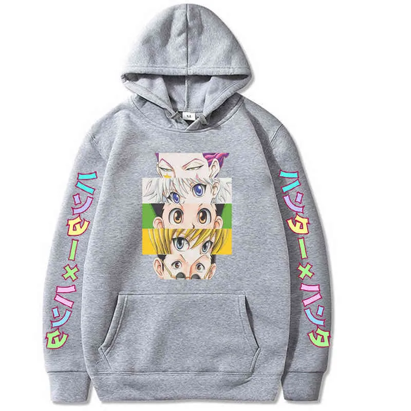 2020 Hot Hunter x Hunter Hoodies Killua Zoldyck Clássico Comic Clássico Anime Japão Algodão Unisex Fleece Suéter H1227