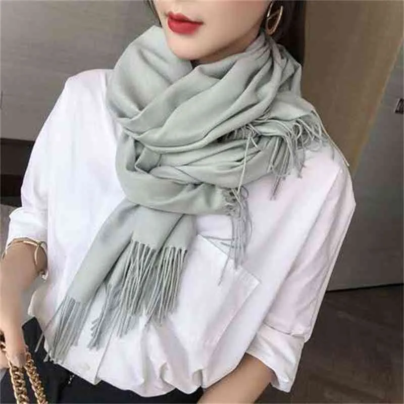 Autumn and winter bright red imitation cashmere scarf solid color scarf thickened warm and windproof scarf annual meeting gift