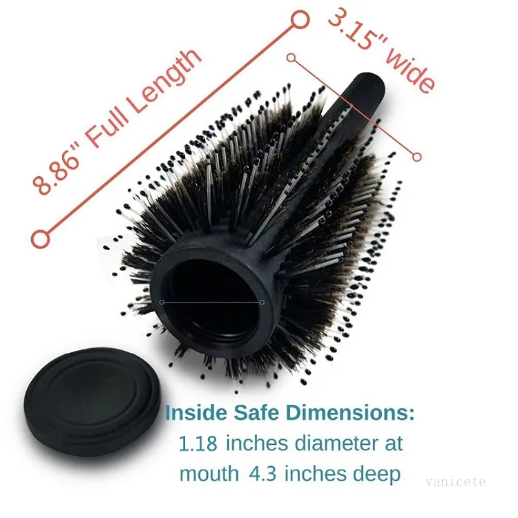 Boîtes de rangement secrètes Brosse à cheveux Noir Stash Safe Diversion Secret Security Brosse à cheveux Objets de valeur cachés Conteneur creux Peigne à rouleau T2I52253