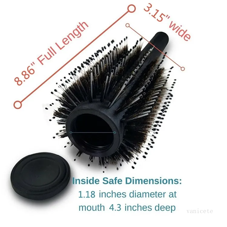 Cajas de almacenamiento secretas Cepillo para el cabello Black Stash Safe Diversion Secret Security Cepillo para el cabello Objetos de valor ocultos Contenedor hueco Peine giratorio T2I52253