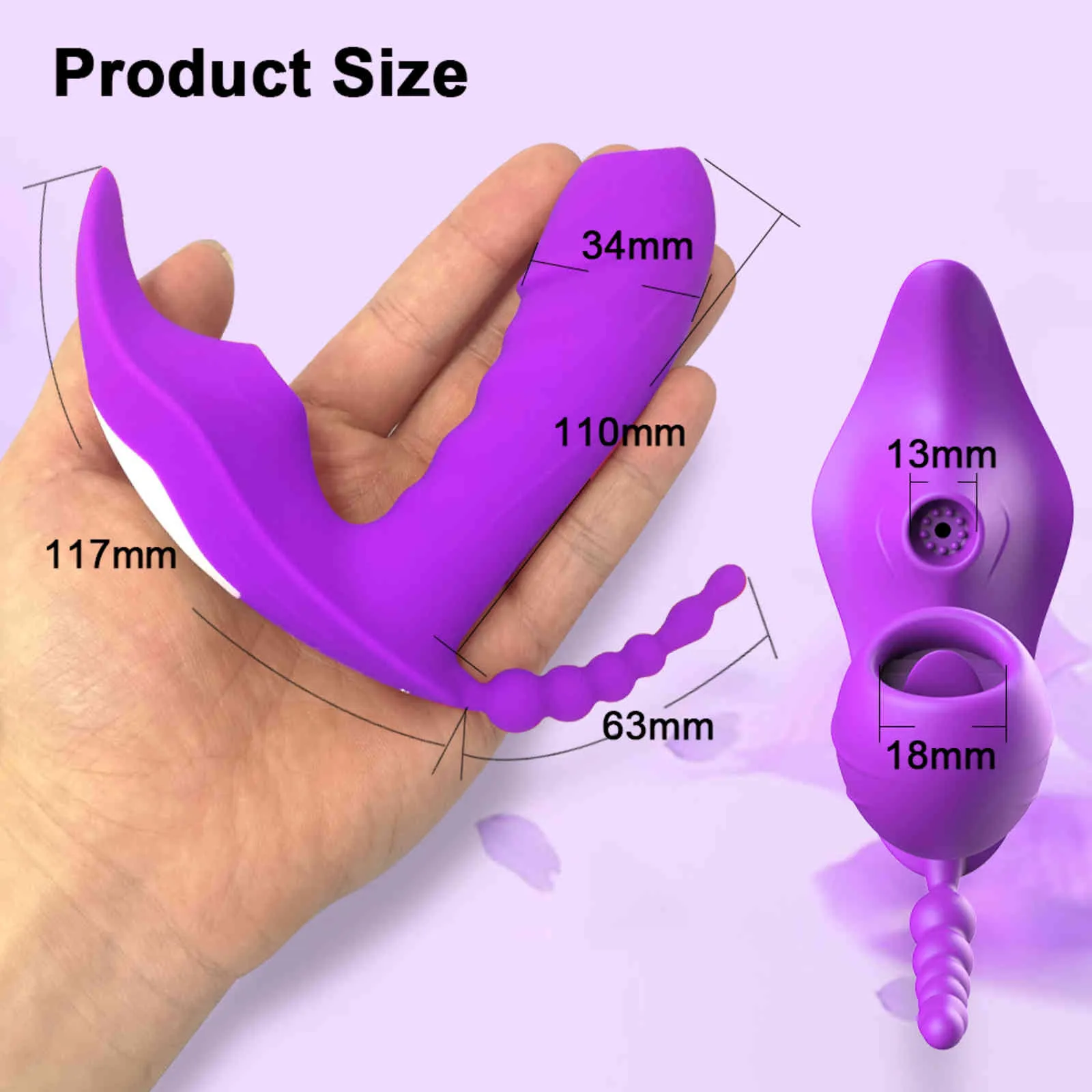 Draadloze Afstandsbediening Clit Sucker Vibrator Anale Clitoris Stimulator Vibrerende Dildo Seksspeeltje voor Vrouwen Vrouwelijke Koppels Volwassenen 182089