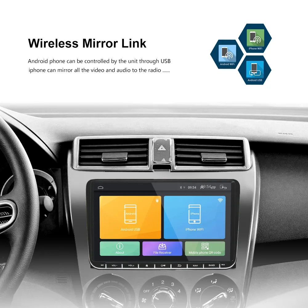 GPS 2 DIN Araba Radyo Android 9quot HD VW Golf için Autoradio Multimedya Oyuncu 5 6 Jetta MK5 MK6 Tiguan CC Polo Passat B6 B6 B71058567