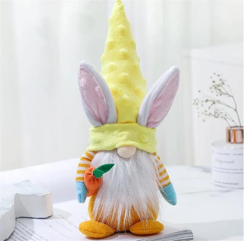 Lapin de Pâques Gnome Poupées Fête En Peluche Sans Visage Poupée Nordique Nain Figurines Décorations De Table Gnome-Poupée Ornements