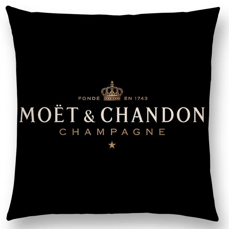 Pillow Case MOET & CHANDON CHAMPAGNE Pillowcase Cushion Covers 45x45cm Sofa Decoration Gift Letter Print Linen Cover For El Car1928
