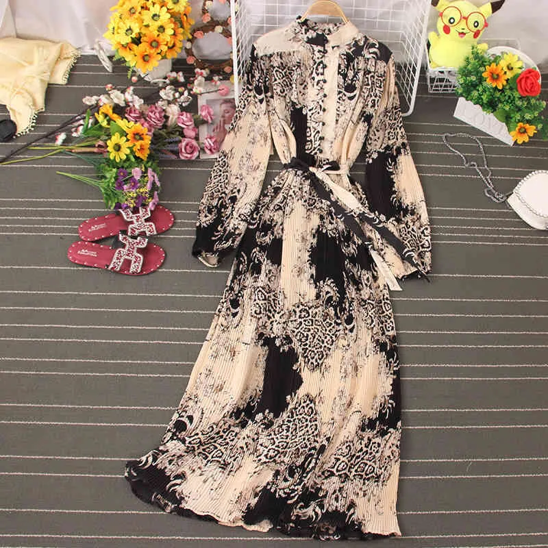 Plus Size Women's New High-end Western Style Early Autumn Long Dress To Ankle All-match Beautiful Mother and Lady Dress UK019 X0521