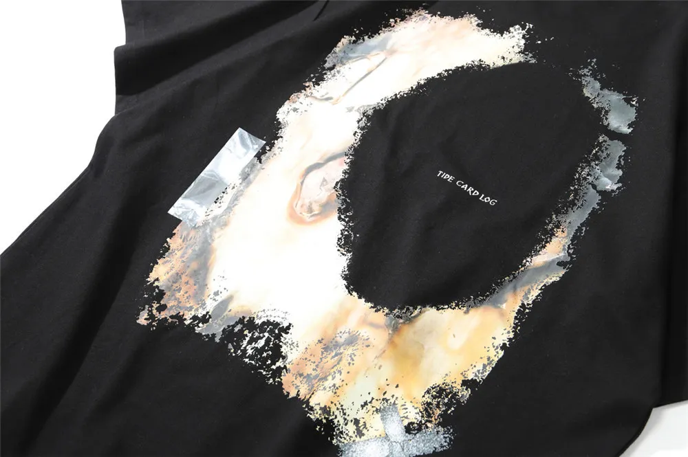 IEFB Streetwear Abstract Printing Short Sleeve T-shirt Men's Ins Round Neck Fashion Loose Couple Oversized Tee Tops Summer 210524