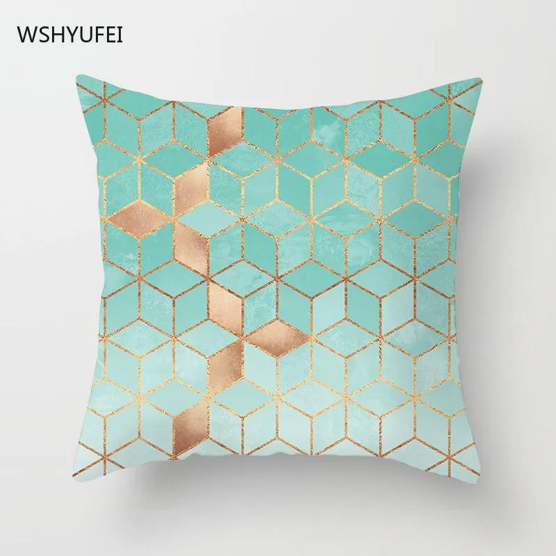 Kussen Decoratief Kussen Nordic Groen Gestreept Dali Geometrisch Kort Pluche Kussen Woonkamer Thuis Bank Mode Vierkant Lumbar267Q