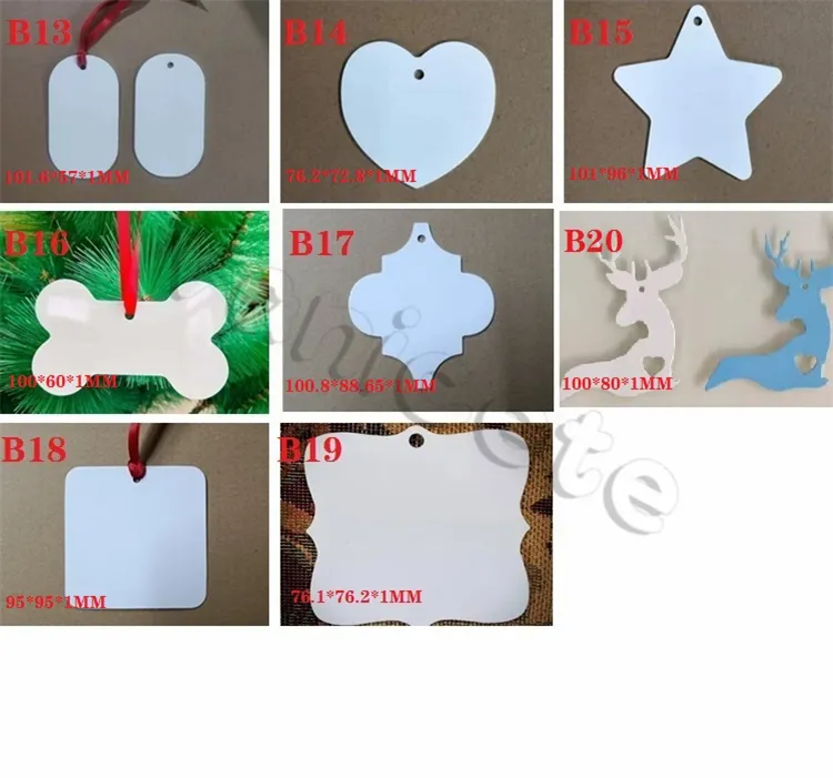 Natale bianco bianco sublimazione ciondolo stampa a trasferimento termico di calore ornamento pendenti fai da te decorazioni la casa personalizzate la festa ZC667