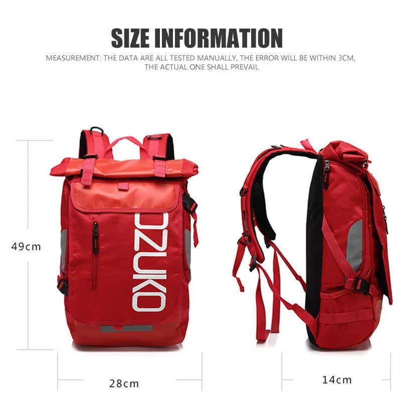 Ozuko unisex swobodny plecak sportowy plecaki dla mężczyzn Travel Laptop Bag Pakiet Man Man Schoolbegs Duża pojemność męska wodoodporna torby 2102285