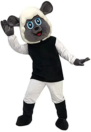 Costumes de mascotte Costume de mascotte de mouton noir en peluche Costume d'animal unisexe mignon Costume de personnage de dessin animé fête adulte Halloween